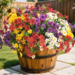 Close-up of 16 bundles of AITISOR artificial daisies in mixed colors, arranged in a window box.